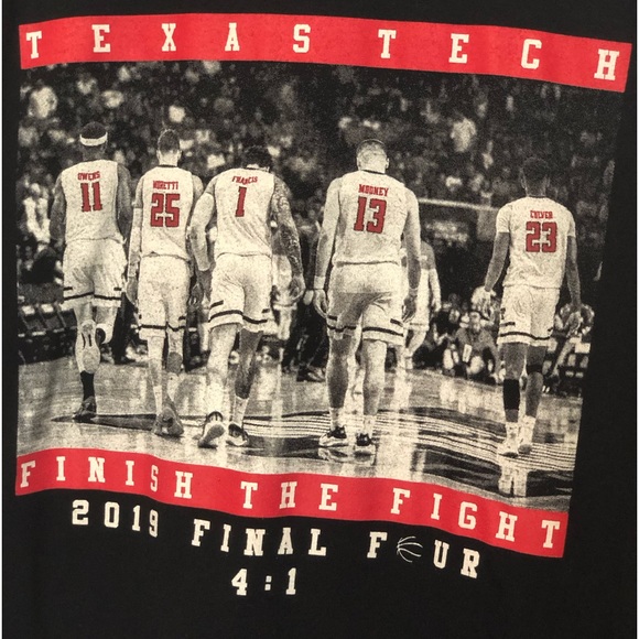 Black 2019 Texas Tech Finish The Fight Graphic Tee, Final For, Size M - Picture 2 of 4